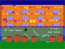 In game image of Alley Cat on the Atari 8-bit.