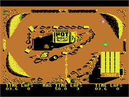 In game image of BMX Simulator on the Atari 8-bit.