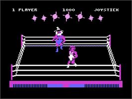 In game image of Bop 'n Wrestle on the Atari 8-bit.