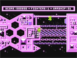 In game image of Carrier Force on the Atari 8-bit.
