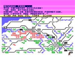 In game image of Crusade in Europe on the Atari 8-bit.