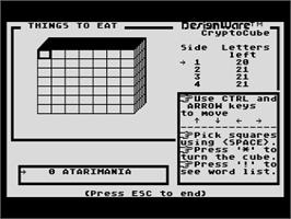 In game image of Crypto Cube on the Atari 8-bit.