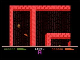 In game image of Dark Chambers on the Atari 8-bit.