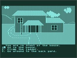 In game image of Dragon's Keep on the Atari 8-bit.