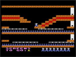 In game image of Escape from Traam on the Atari 8-bit.