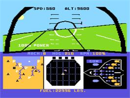 In game image of F-15 Strike Eagle on the Atari 8-bit.