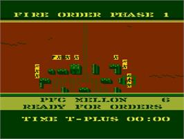 In game image of Field of Fire on the Atari 8-bit.