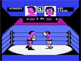 In game image of Fight Night on the Atari 8-bit.