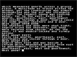 In game image of Gnome Ranger on the Atari 8-bit.