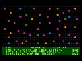In game image of Imperium Galactum on the Atari 8-bit.