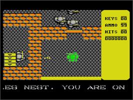 In game image of Into the Eagle's Nest on the Atari 8-bit.