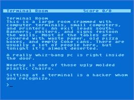 In game image of Lurking Horror on the Atari 8-bit.