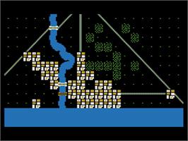 In game image of Mech Brigade on the Atari 8-bit.