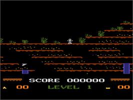 In game image of Mountain King on the Atari 8-bit.