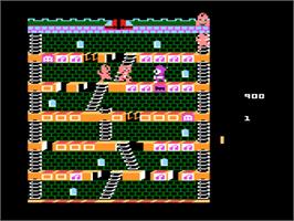 In game image of Mr. Do! on the Atari 8-bit.