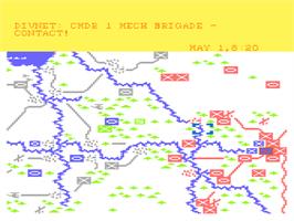 In game image of NATO Commander on the Atari 8-bit.