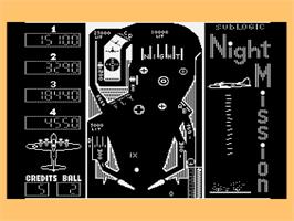 In game image of Night Mission Pinball on the Atari 8-bit.