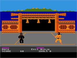 In game image of Ninja on the Atari 8-bit.