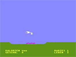 In game image of Nukewar on the Atari 8-bit.