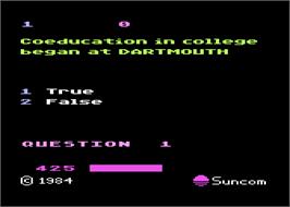 In game image of PQ: The Party Quiz Game on the Atari 8-bit.