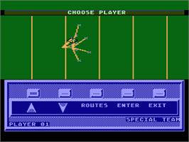 In game image of RealSports Football on the Atari 8-bit.