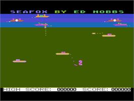 In game image of Seafox on the Atari 8-bit.