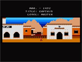 In game image of Seven Cities of Gold on the Atari 8-bit.