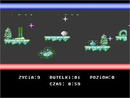 In game image of Snowball on the Atari 8-bit.