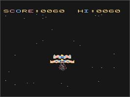 In game image of Space Eggs on the Atari 8-bit.