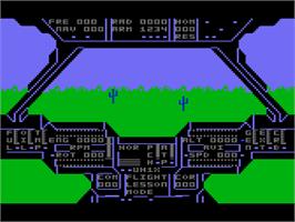 In game image of Super Huey UH-IX on the Atari 8-bit.
