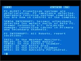 In game image of Suspended on the Atari 8-bit.