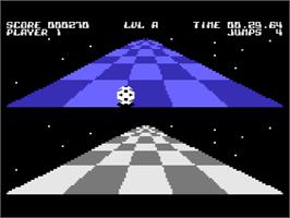 In game image of Trail Blazer on the Atari 8-bit.