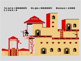 In game image of Zorro on the Atari 8-bit.
