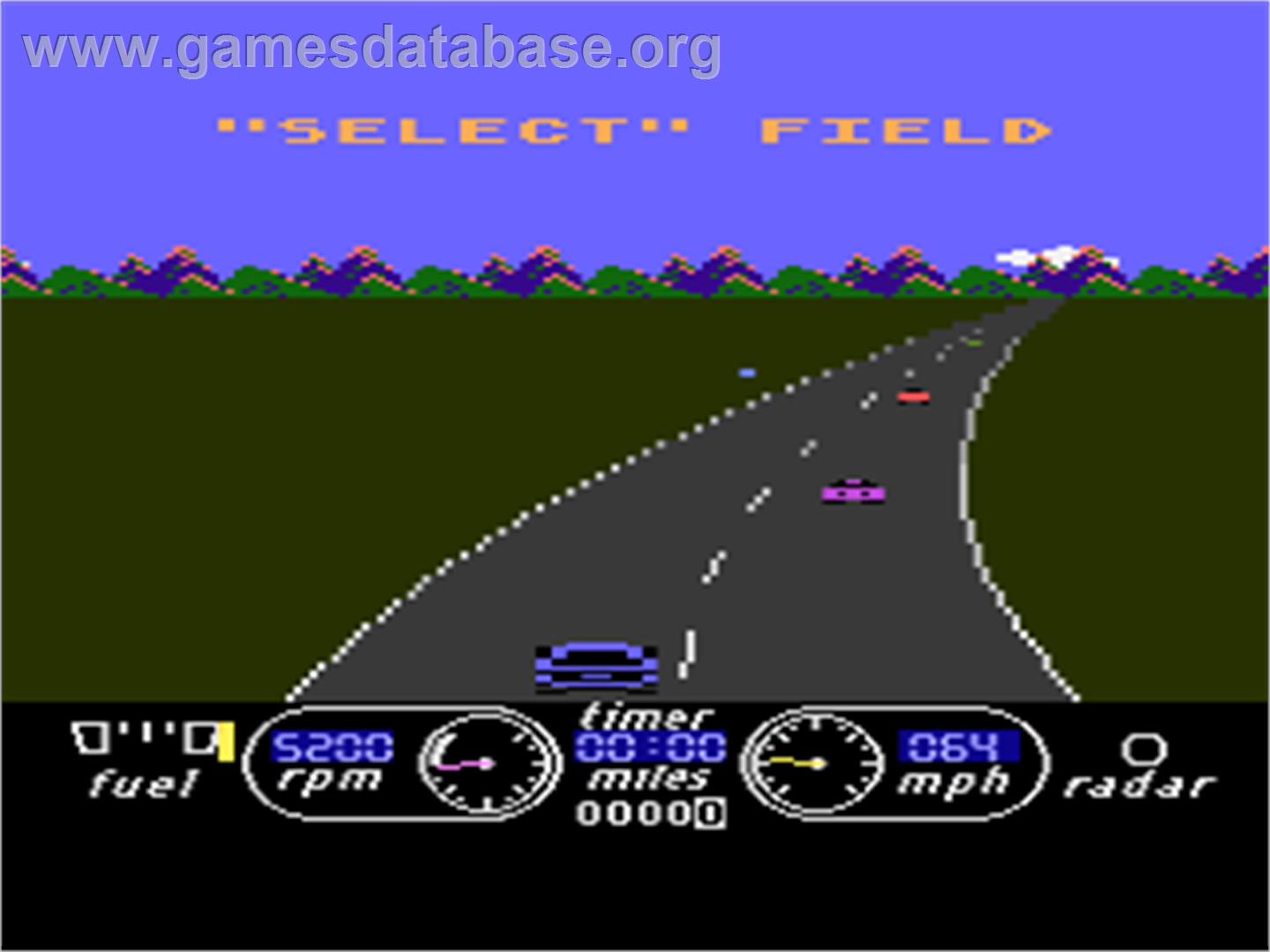 Great American Cross-Country Road Race - Atari 8-bit - Artwork - In Game