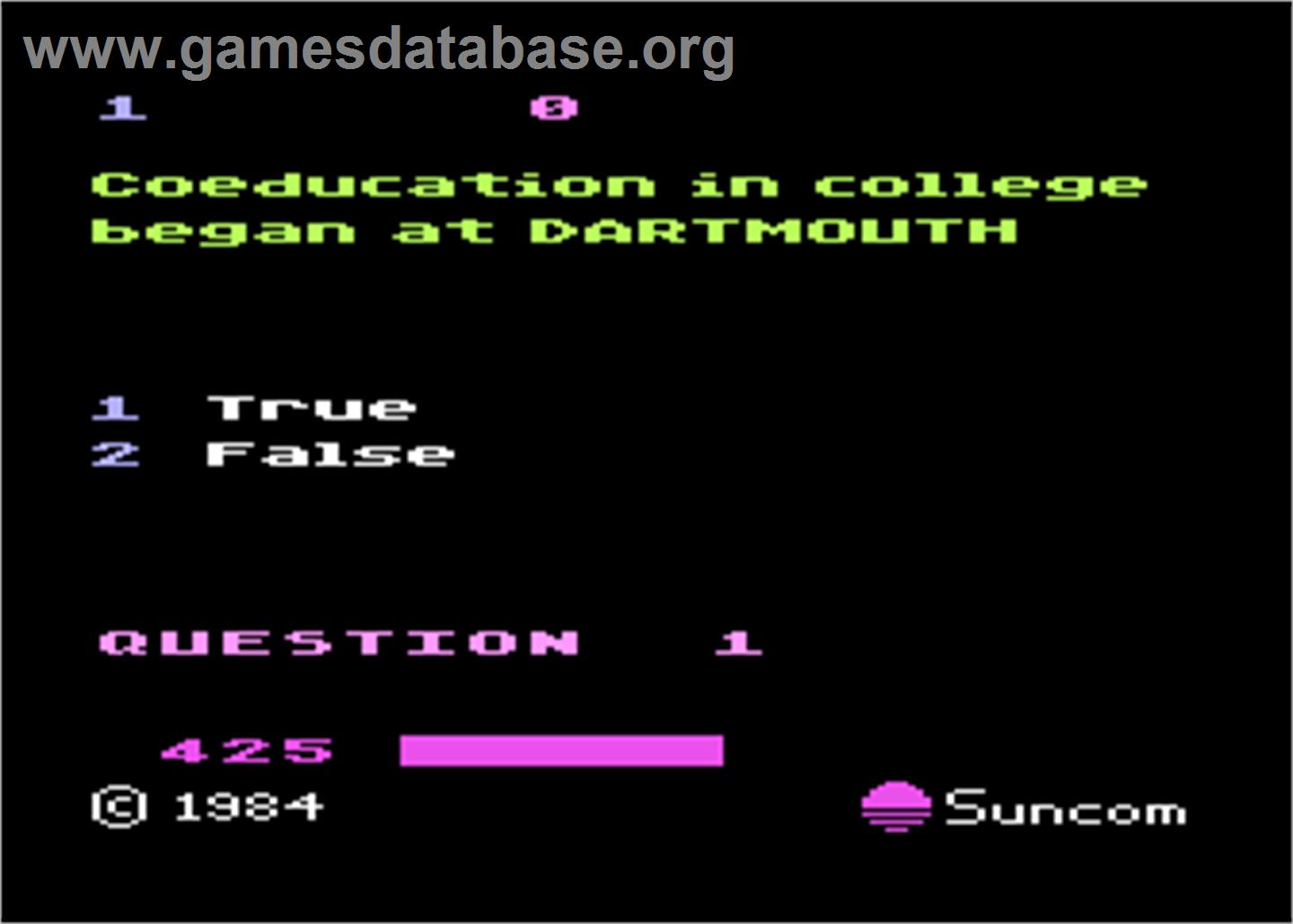 PQ: The Party Quiz Game - Atari 8-bit - Artwork - In Game