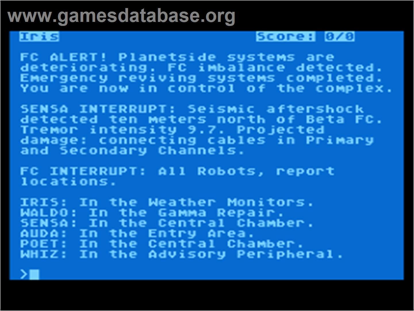 Suspended - Atari 8-bit - Artwork - In Game