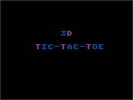 Title screen of 3D Tic-Tac-Toe on the Atari 8-bit.