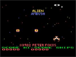 Title screen of Alien Ambush on the Atari 8-bit.