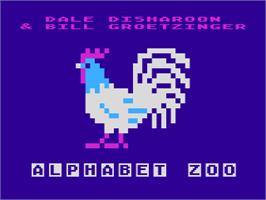 Title screen of Alphabet Zoo on the Atari 8-bit.