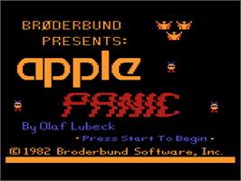 Title screen of Apple Panic on the Atari 8-bit.