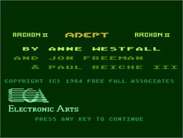 Title screen of Archon 2: Adept on the Atari 8-bit.