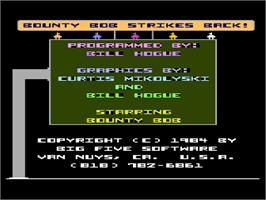 Title screen of Bounty Bob Strikes Back on the Atari 8-bit.