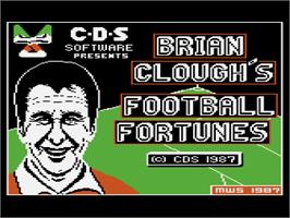 Title screen of Brian Clough's Football Fortunes on the Atari 8-bit.