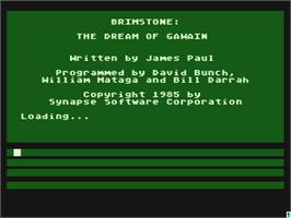 Title screen of Brimstone on the Atari 8-bit.