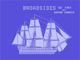 Title screen of Broadsides on the Atari 8-bit.