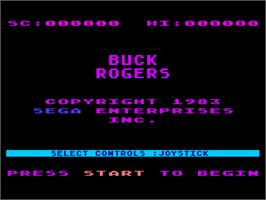 Title screen of Buck Rogers: Planet of Zoom on the Atari 8-bit.