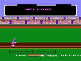 Title screen of Desert Falcon on the Atari 8-bit.