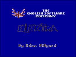 Title screen of Elektraglide on the Atari 8-bit.