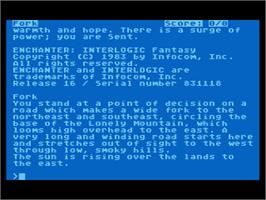 Title screen of Enchanter on the Atari 8-bit.