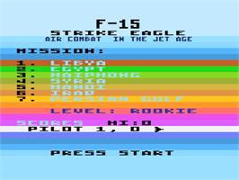 Title screen of F-15 Strike Eagle on the Atari 8-bit.